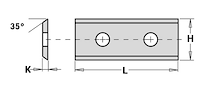 HW Wendeplatte 50x12x1.5mm, 35°