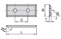 HW Wendeplatte 4-schneidig, 35° 17.5x7x1.5mm, KCR08
