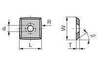 HW Vorschneider 4-schneidig R150, 30°, 15x15x2.5mm, CTOPP10