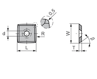 HW Vorschneider 4-schneidig ER0.5, R50, 30°, 15x15x2.5mm, CT0PP10