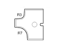 HW Profilmesser R3/R7 zu WPL Abrundfräser (C070), 25x25x2mm