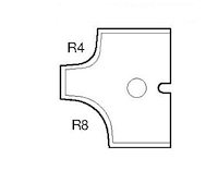 HW Profilmesser R4/R8 zu WPL Abrundfräser (C070), 25x25x2mm