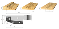 HW Profilmesser zu Konterprofilfräser Profil E, 20x12x1.5mm