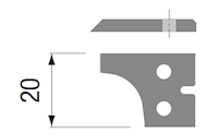 HW Profilmesser zu Hobelkopf, R5, 20x29.1x2mm, RL, oben