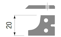HW Profilmesser zu Hobelkopf, R8, 20x29.1x2mm, RL, unten