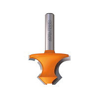 HW Abrundfräser mit 45°-Schräge, D=36mm, D1=22mm, R=8mm, NL=25mm, GL=60mm, S=8mm