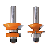 HW V-Nut und Federfräser Set, D=44.4mm, HD=19-25.4mm, GL=75.5mm, S=12mm