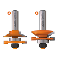 HW Konter- / Profilfräser Set, D=44.4mm, HD=18-22mm, R8, GL=71mm, Profil A, S=12.7mm