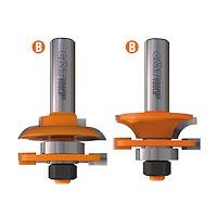 HW Konter- / Profilfräser Set, D=44.4mm, HD=18-22mm, GL=71mm, R10, Profil B, S=12.7mm