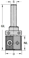 WPL Bündig- und Falzfräser Z2, D=22mm, NL=30mm, GL=66mm, M10, R