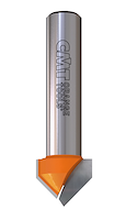 HW V-Nutfräser 90°, Z2, D=9.5mm, NL=12.7mm, GL=44.5mm, S=8mm, R