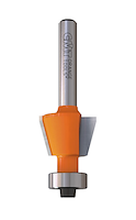 HW Bündig- Fasefräser 15°, Z2, D=18.6mm, NL=11mm, GL=57mm, S=6.35mm, R