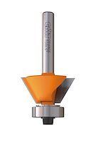 HW Bündig- Fasefräser 25°, Z2, D=19.05mm, NL=10mm, GL=52.4mm, S=6.35mm, R