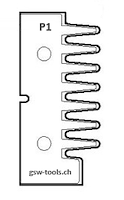 HW Profilmesser P1 unten zu WPL Verleimfräser (C195-PR), 50x25x2mm