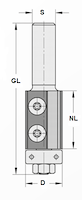 WPL Bündigfräser Z2, D=19mm, NL=30mm, GL=75mm, S=8mm