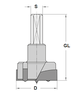 HW Beschlagbohrer mit kurzer Spitze Z2+2, D=35mm, GL=69mm, S=10mm