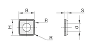 DP Wendeplatte - System "FourCut", 9.8x9.8x2mm, 4-seitig, bombiert