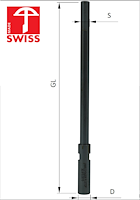 Verlängerung für WAVE-Schaft HWS für Bohrer D41-69mm, GL=150mm, S=13mm