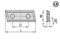 HW Wendeplatte 4-schneidig, 35°, 49.2x12x1.5mm, 3° links