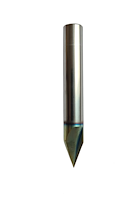 VHM Schriftenfräser 45° DIAcoat+, D=0.1/8mm, NL=9.6mm, GL=55mm, S=8mm, Z2, R