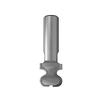 HW Griffmuldenfräser, D=19.05mm, D1=9.5mm, PT=14mm, NL=19.05mm, R=4.76mm, R1=2.4mm, GL=57.2mm, S=8mm